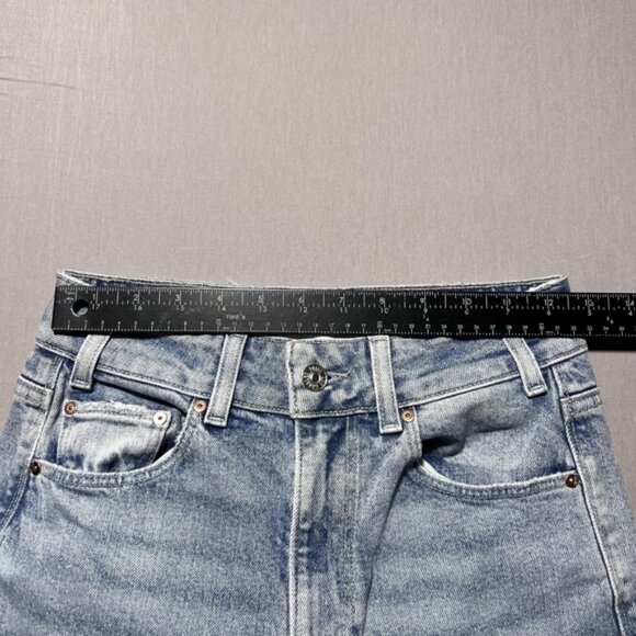 PAIGE Sasha Wide Leg Jeans Womens 25 Khristen Distressed Wash Blue High Rise - Picture 11 of 16